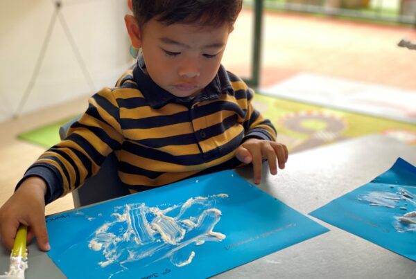 A seasonal change! Making melted snowmans in snakes room at Bright kids ELC in Nerang