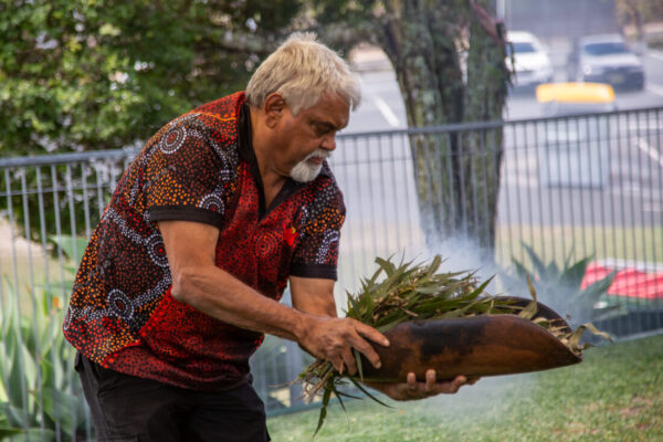 Uncle Allen, traditional Elder performing A smoking ceremony at Bright Kids ELC in Nerang Uncle Allen, traditional Elder performing A smoking ceremony at Bright Kids ELC in Nerang, best childcare centre, long daycare