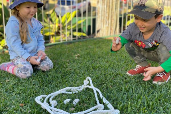 Games that rock in the pre prep kindy bush kindy program at Bright Kids ELC in Nerang, best childcare centre,long daycare centre