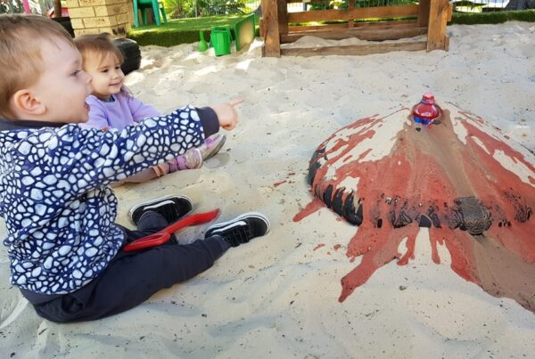 Learning about how how land was formed in Dolphins room at Bright Kids ELC in Nerang, best childcare centre, long daycare