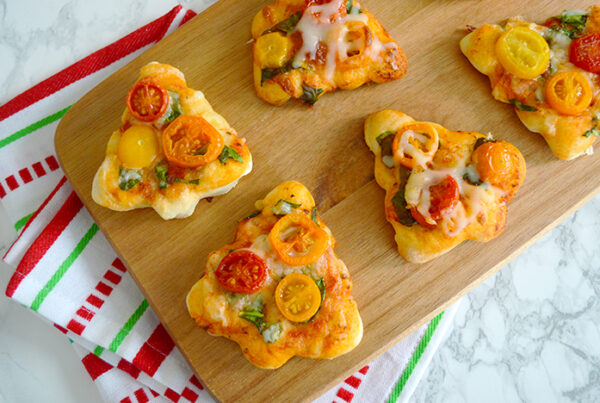 Mini Christmas tree pizzas from bright kids ELC Christmas treat ideas best childcare centre long daycare