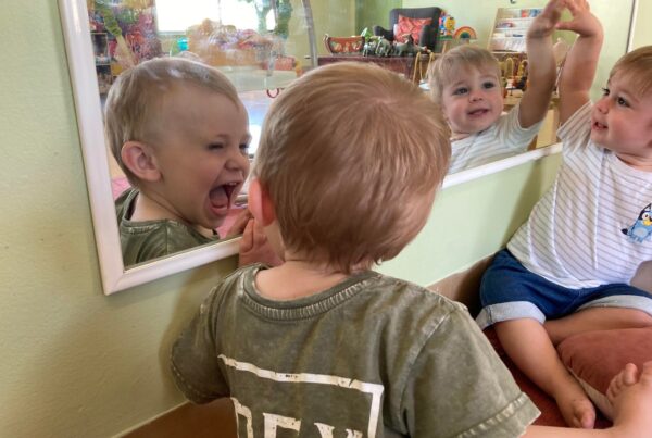 mirror work in little fish room at bright kids centre in nerang, best childcare centre long daycare