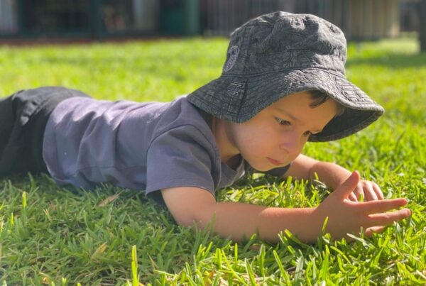 Earthing in the Bush Kindy program in Dolphins room at Bright Kids Centre in Nerang best childcare centre long daycare