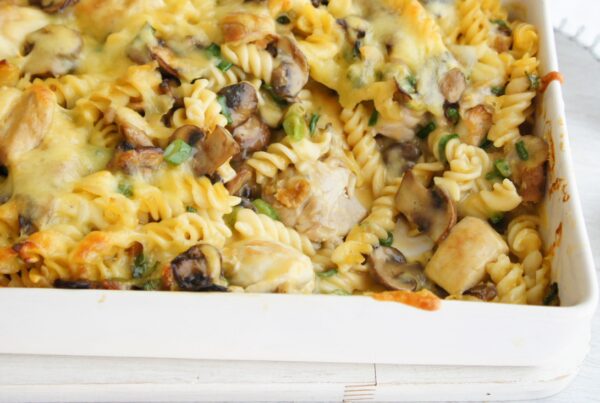 Creamy chicken mushroom pasta bake for kindy lunch at Bright Kids Centre in Nerang long daycare best childcare centre
